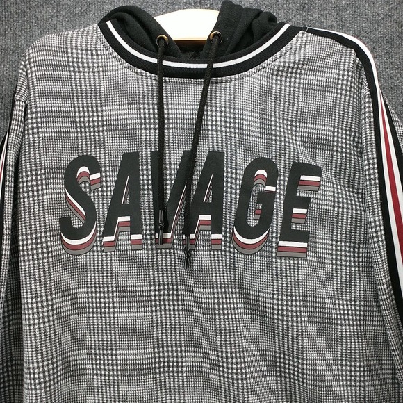 Five by Five Master Piece Men's Hoodie Multi XL Plaid Pullover Long Sleeve - Picture 3 of 13